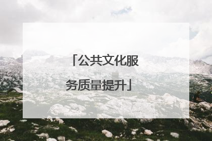 公共文化服务质量提升