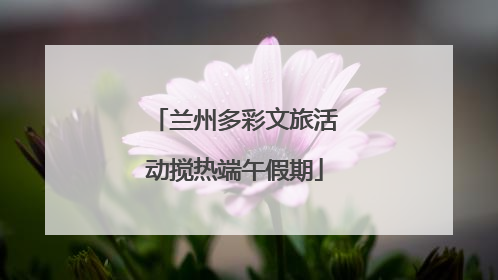 兰州多彩文旅活动搅热端午假期