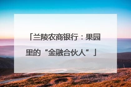 兰陵农商银行：果园里的“金融合伙人”