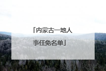 内蒙古一地人事任免名单