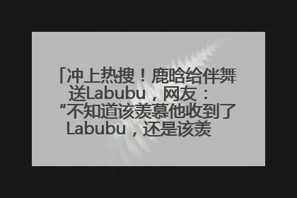 冲上热搜！鹿晗给伴舞送Labubu，网友：“不知道该羡慕他收到了Labubu，还是该羡慕鹿晗送他礼物”