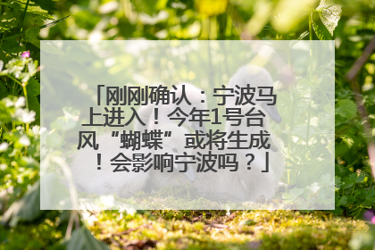 刚刚确认：宁波马上进入！今年1号台风“蝴蝶”或将生成！会影响宁波吗？