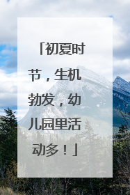 初夏时节，生机勃发，幼儿园里活动多！