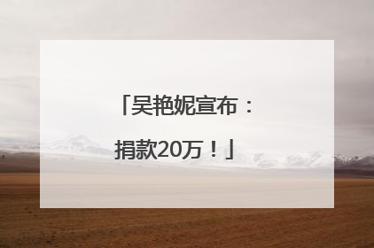 吴艳妮宣布：捐款20万！