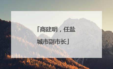 商建明，任盐城市副市长