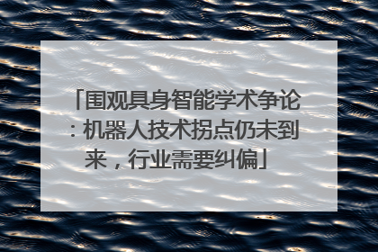 围观具身智能学术争论：机器人技术拐点仍未到来，行业需要纠偏