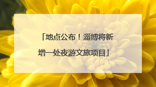 地点公布！淄博将新增一处夜游文旅项目