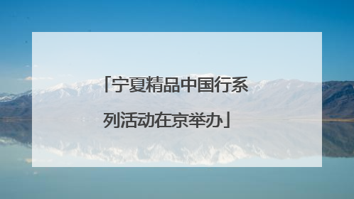 宁夏精品中国行系列活动在京举办