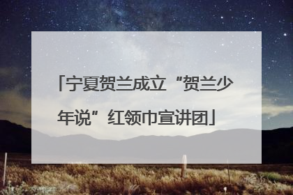 宁夏贺兰成立“贺兰少年说”红领巾宣讲团