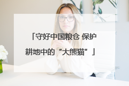 守好中国粮仓 保护耕地中的“大熊猫”