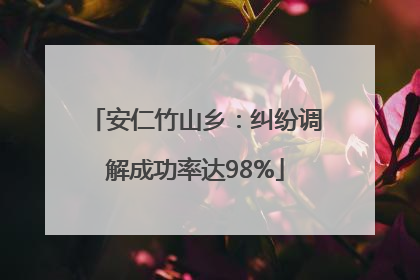 安仁竹山乡：纠纷调解成功率达98%