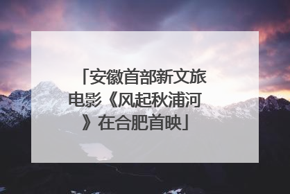 安徽首部新文旅电影《风起秋浦河》在合肥首映