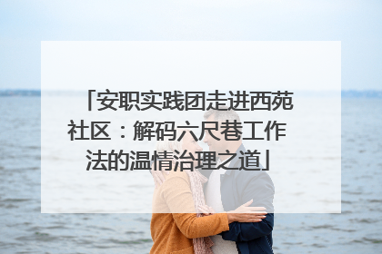 安职实践团走进西苑社区：解码六尺巷工作法的温情治理之道