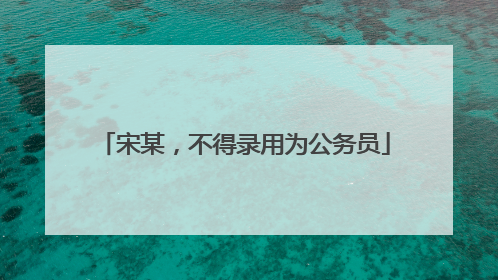 宋某，不得录用为公务员