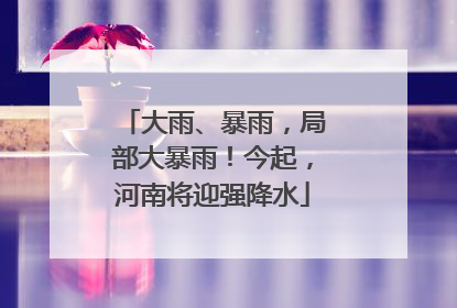 大雨、暴雨，局部大暴雨！今起，河南将迎强降水