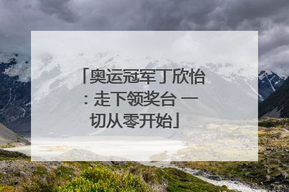 奥运冠军丁欣怡：走下领奖台 一切从零开始