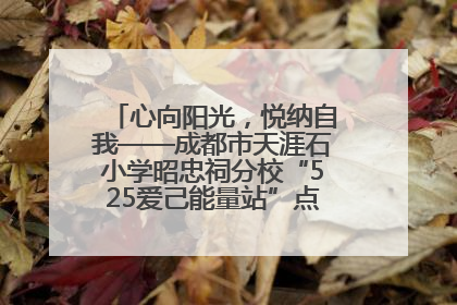 心向阳光，悦纳自我——成都市天涯石小学昭忠祠分校“525爱己能量站”点亮孩子心灵之旅