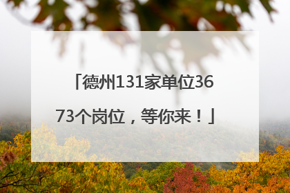 德州131家单位3673个岗位，等你来！