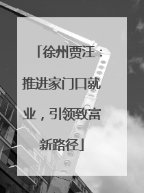 徐州贾汪：推进家门口就业，引领致富新路径