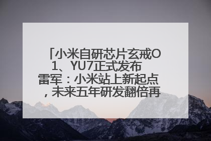 小米自研芯片玄戒O1、YU7正式发布 雷军：小米站上新起点，未来五年研发翻倍再投2000亿元