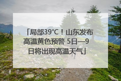 局部39℃！山东发布高温黄色预警 5日—9日将出现高温天气