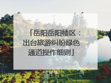 岳阳岳阳楼区：出台旅游纠纷绿色通道操作细则