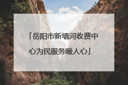 岳阳市新墙河收费中心为民服务暖人心
