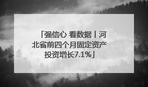 强信心 看数据丨河北省前四个月固定资产投资增长7.1%