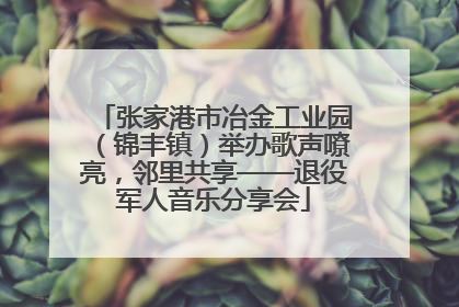 张家港市冶金工业园（锦丰镇）举办歌声嘹亮，邻里共享——退役军人音乐分享会