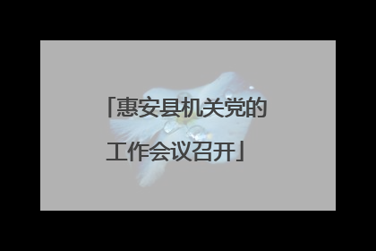 惠安县机关党的工作会议召开