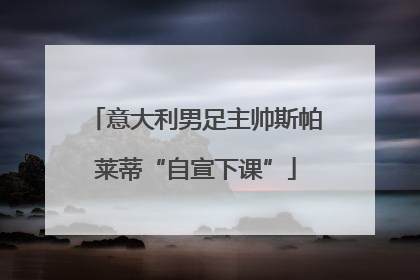 意大利男足主帅斯帕莱蒂“自宣下课”