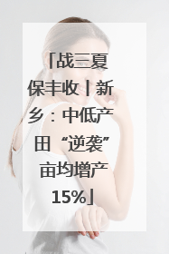 战三夏 保丰收丨新乡：中低产田“逆袭” 亩均增产15%