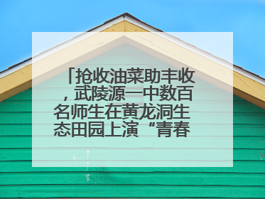 抢收油菜助丰收，武陵源一中数百名师生在黄龙洞生态田园上演“青春助农记”