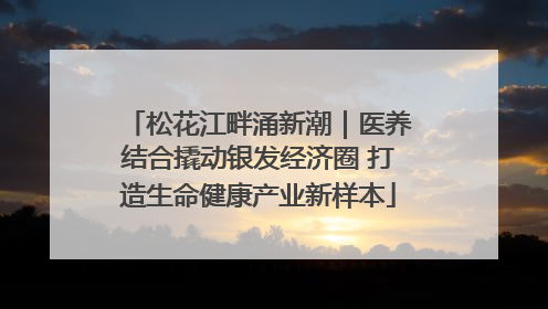 松花江畔涌新潮｜医养结合撬动银发经济圈 打造生命健康产业新样本