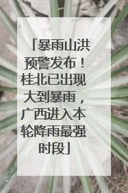 暴雨山洪预警发布！桂北已出现大到暴雨，广西进入本轮降雨最强时段
