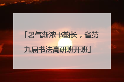 暑气渐浓书韵长，省第九届书法高研班开班