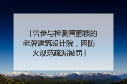 曾参与检测黄鹤楼的老牌建筑设计院，因防火规范疏漏被罚