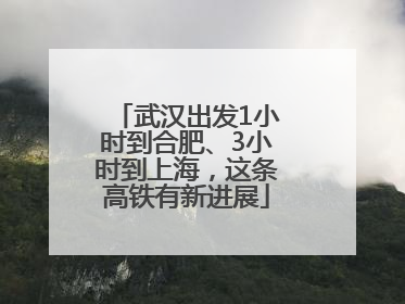 武汉出发1小时到合肥、3小时到上海，这条高铁有新进展