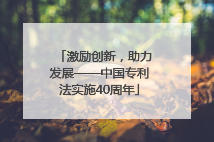 激励创新，助力发展——中国专利法实施40周年