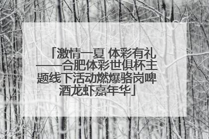 激情一夏 体彩有礼——合肥体彩世俱杯主题线下活动燃爆骆岗啤酒龙虾嘉年华
