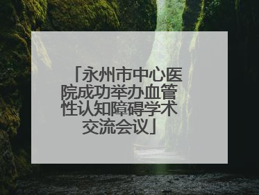 永州市中心医院成功举办血管性认知障碍学术交流会议