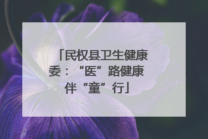民权县卫生健康委：“医”路健康伴“童”行
