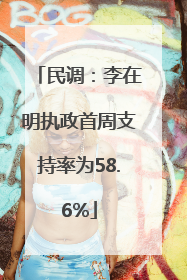 民调：李在明执政首周支持率为58.6%