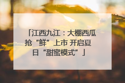 江西九江：大棚西瓜抢“鲜”上市 开启夏日“甜蜜模式”
