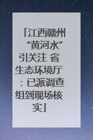 江西赣州“黄河水”引关注 省生态环境厅：已派调查组到现场核实