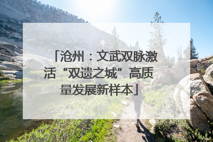 沧州：文武双脉激活“双遗之城”高质量发展新样本