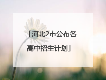 河北2市公布各高中招生计划