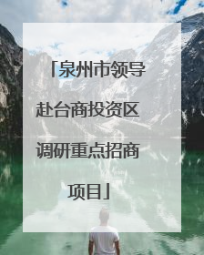泉州市领导赴台商投资区调研重点招商项目