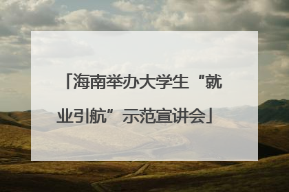海南举办大学生“就业引航”示范宣讲会
