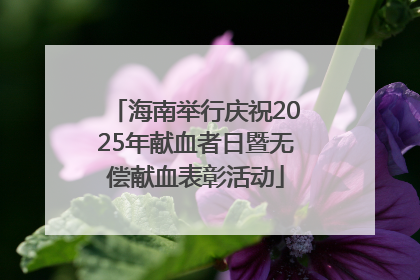 海南举行庆祝2025年献血者日暨无偿献血表彰活动